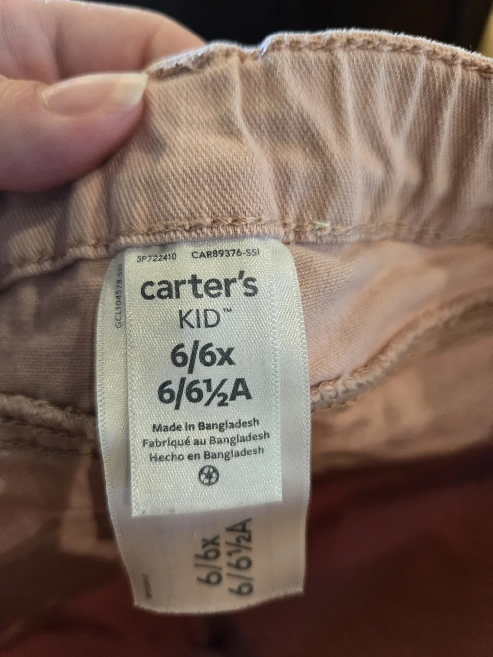 Carter's Light Pink Slim Stretch Jeans for Girls